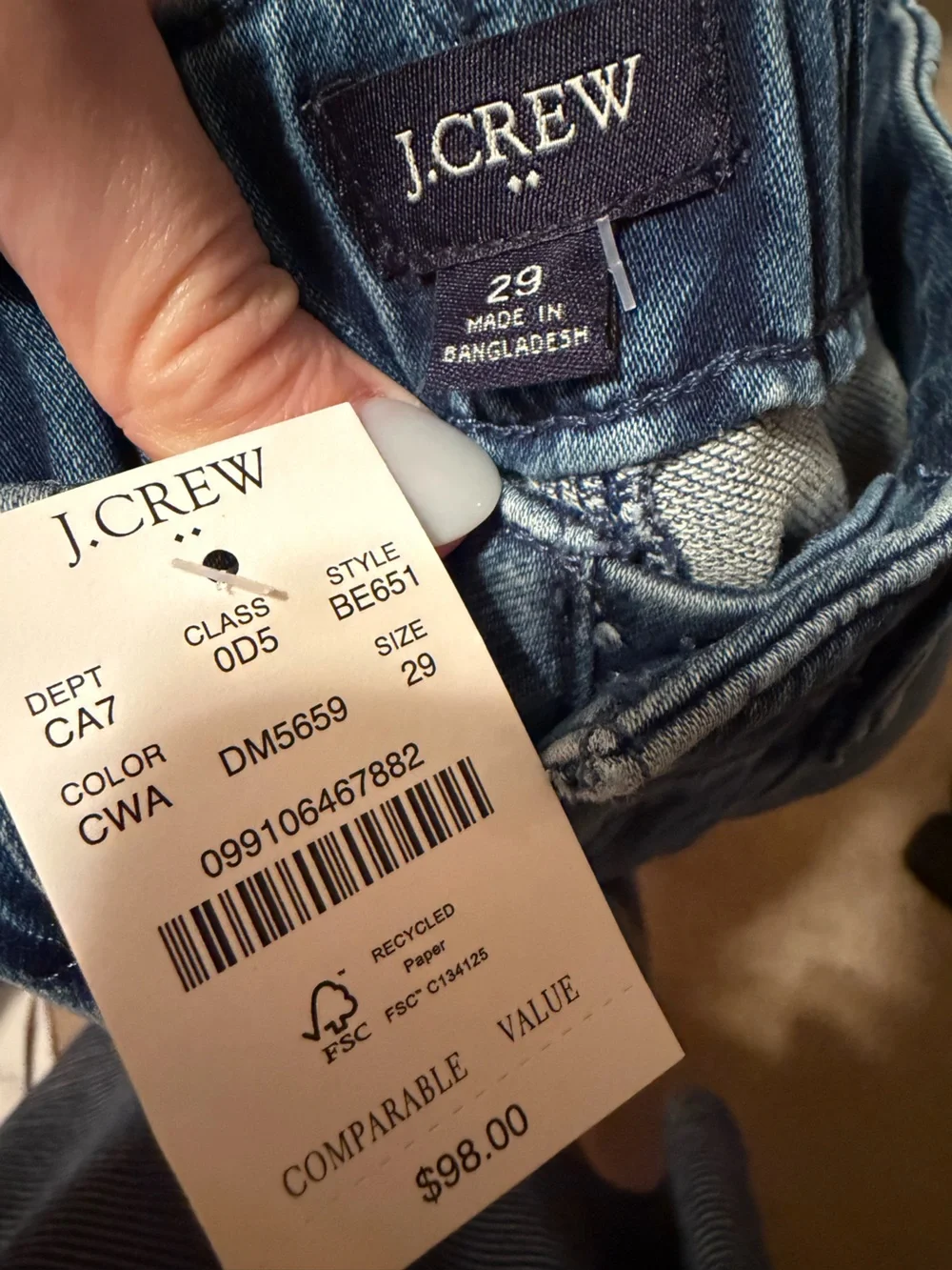 J. Crew Utility Denim Jogger Pant with Signature Stretch, Size 29